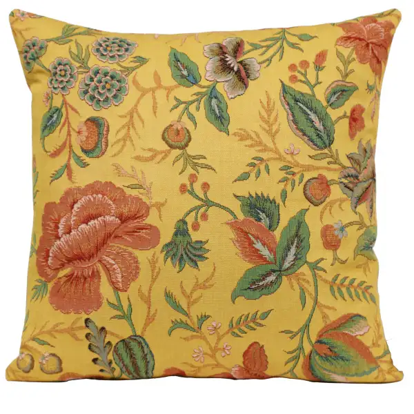 Peony Yellow A European Cushion Cover