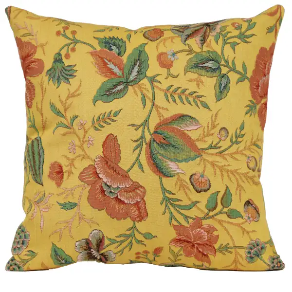 Peony Yellow B European Cushion Cover