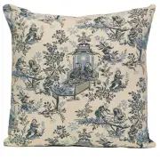 The Chinese on a Wheelbarrow Kiosk Blue European Cushion Cover