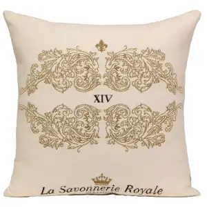 Charles Le Brun Gold Ornament Tapestry Pillow Cover 19x19 Inch Cotton Jacquard Woven Cushion Cover