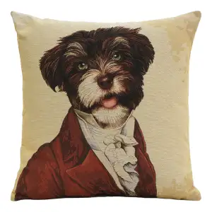 General Yorkie Tapestry Pillow Cover Cotton Jacquard Woven Cushion Cover