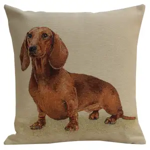 Pickles the Dog Tapestry Pillow Cover 18x18 Inch Cotton Jacquard Woven Cushion Cover