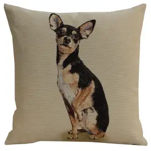 Mini Pinscher Tapestry Pillow Cover 18x18 Inch Cotton Jacquard Woven Cushion Cover