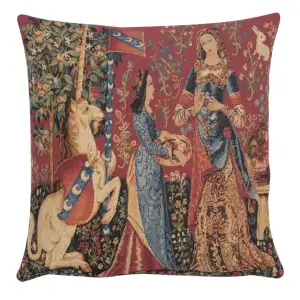 Medieval Vintage Smell Tapestry Pillow Cover 18x18 Inch Cotton Jacquard Woven Cushion Cover