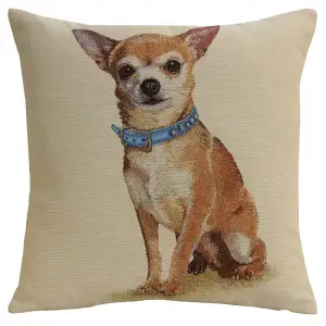 The Chihuahua Tapestry Pillow Cover 18x18 Inch Cotton Jacquard Woven Cushion Cover