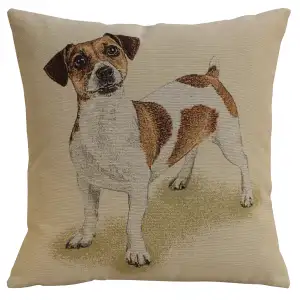 Max the Terrier Tapestry Pillow Cover 18x18 Inch Cotton Jacquard Woven Cushion Cover