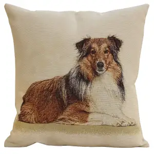 Lassie Tapestry Pillow Cover 18x18 Inch Cotton Jacquard Woven Cushion Cover