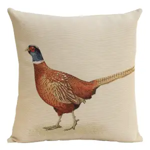 Pheasant Tapestry Pillow Cover 18x18 Inch Cotton Polyester Acrylic Cushion Cover