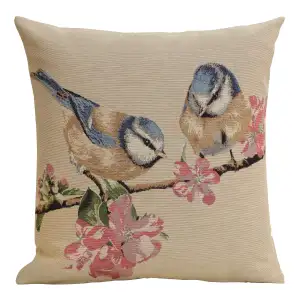 Blue Birds Macaw Tapestry Pillow Cover 18x18 Inch Cotton Polyester Acrylic Cushion Cover