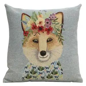 Felicia the Fox Tapestry Pillow Cover 18x18 Inch Cotton Polyester Acrylic Cushion Cover