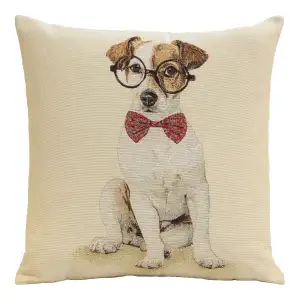 Ricardo the Dog Tapestry Pillow Cover 18x18 Inch Cotton Jacquard Woven Cushion Cover
