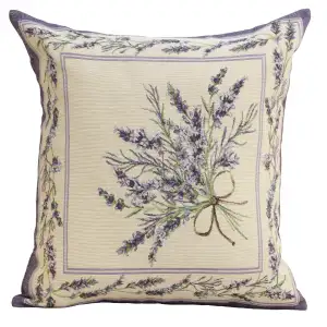 Nardus Bouquet Floral Tapestry Pillow Cover 18x18 Inch Cotton Jacquard Woven Cushion Cover