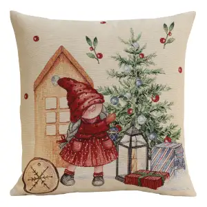 Vintage Estelle Tapestry Pillow Cover 18x18 Inch Cotton Jacquard Woven Cushion Cover
