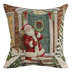 Chris Door Tapestry Pillow Cover 18x18 Inch Cotton Jacquard Woven Cushion Cover