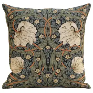 Pimpernel Blue Green Belgian Tapestry Pillow Cover 18x18 inch 100% Cotton Belgian Jacquard Woven Cushion Cover