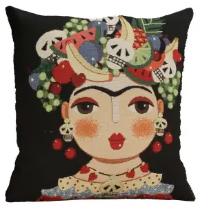 Vintage Mexicalli Black Tapestry Cushion Cover 18x18 Inch Southwestern Decorative Throw Pillow Home Decor