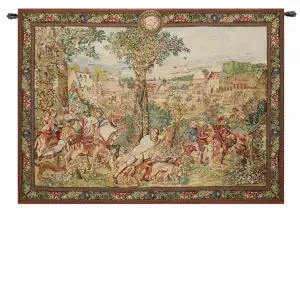 Historic Brussels Cityscape Jacquard Woven Wall Art