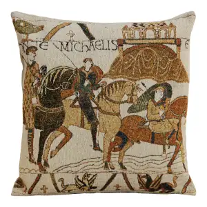 Bayeux Mont St-Michel European Tapestry Pillow Cover 18x18 Inch Cotton Cushion Cover