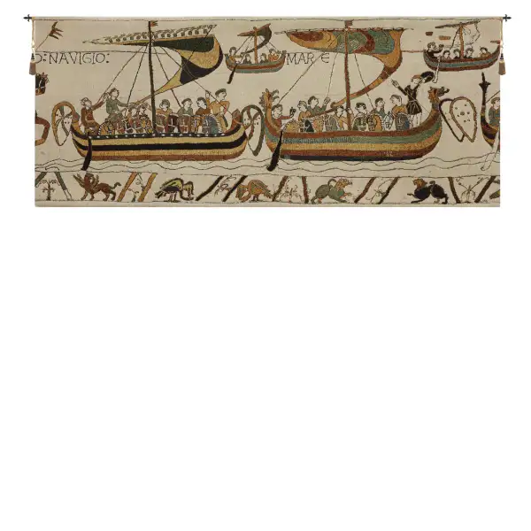 Bayeux Navigio Ships European Tapestry Wall Hanging