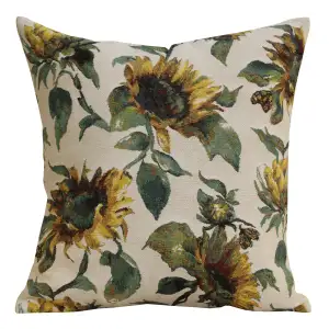 Tournesols Sunflower Large European Tapestry Pillow Cover  18x18 Inch Cotton Jacquard Woven Cushion Cover