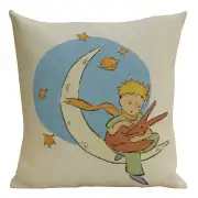 The Little Prince with a Fox on the Moon European Cushion Cover