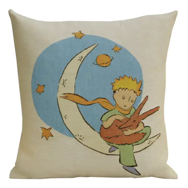 The Little Prince with a Fox on the Moon