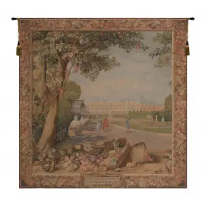 Versailles Carree French Tapestry Wall Hanging 58x58 Inch Cotton Jacquard Woven Wall Tapestry
