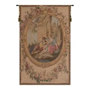 Francois Boucher Serenade Creme I Tapestry Wall Hanging 29 x 19 in Jacquard Woven French Romantic Wall Art