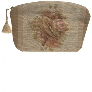 Horns and Flowers Tapestry Handbag 6x8.5 Inch Floral Woven Purse Womens Fashion Accessory