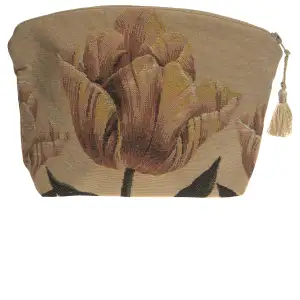 Orange Tulip Tapestry Handbag 6x8.5 Inch Floral Woven Purse Vintage Womens Fashion Accessory