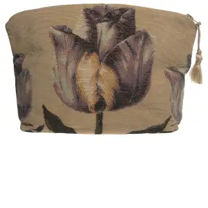 Purple Tulip Tapestry Handbag 6x8.5 Inch Floral Woven Purse Vintage Womens Fashion Accessory
