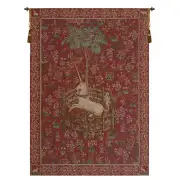 Licorne Captive Rouge European Tapestry Wall hanging