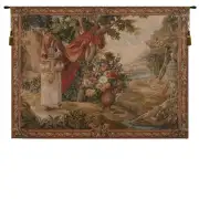 Bouquet Au Drape Fontaine with People European Tapestry Wall hanging