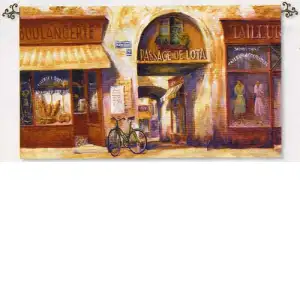 Fabrice de Villeneuve Passage De Lota Fine Art Tapestry Wall Hanging 38 in. x 78 in. Jacquard Woven Architectural Wall Art