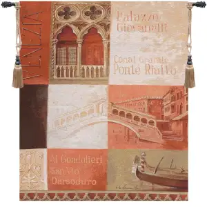 Ponte Rialto Fine Art Tapestry Wall Hanging 53x35 Inch Cotton Jacquard Woven Wall Tapestry
