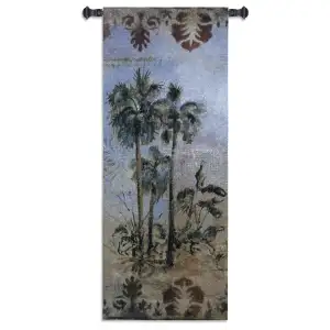 Curacao Fine Art Tapestry Wall Hanging 53x21 Jacquard Woven Tropical Coastal Wall Art
