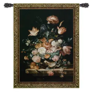 Bouquet of Majesty Fine Art Tapestry Wall Hanging 76x53 Jacquard Woven Floral Bouquet Wall Art