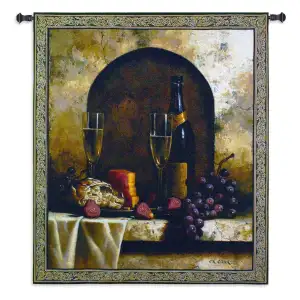 Date to Remember Fine Art Tapestry Wall Hanging 62x53 Jacquard Woven Romantic Decorative Wall Art