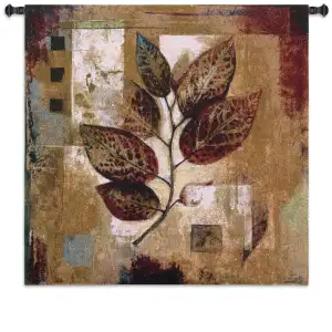 Modernist Autumn Fine Art Tapestry Wall Hanging 35x35 Jacquard Woven Modern Abstract Wall Art