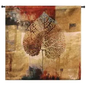 Abstract Autumn Fine Art Tapestry Wall Hanging 35x35 Jacquard Woven Contemporary Abstract Wall Art