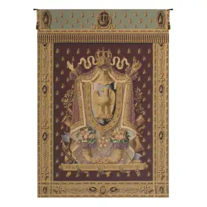 Napolean Burgundy Tapestry Wall Hanging 44 x 32 in Jacquard Woven French Imperial Napoleon Wall Art