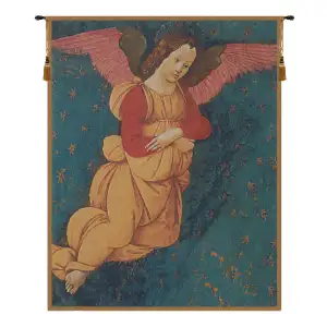Domenico Ghirlandaio Angels Altarpiece Vertical Belgian Tapestry Wall Hanging 37x29 Inch Cotton Jacquard Woven Wall Tapestry