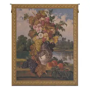 Reflections Small Belgian Tapestry Wall Hanging 31x26 Inch Cotton Jacquard Woven Wall Tapestry
