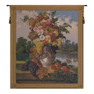 Reflections Medium Belgian Tapestry Wall Hanging 44x38 Inch Cotton Jacquard Woven Wall Tapestry