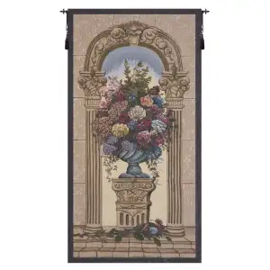Floral Arch Belgian Tapestry Wall Hanging 65x33 Inch Cotton Jacquard Woven Wall Tapestry