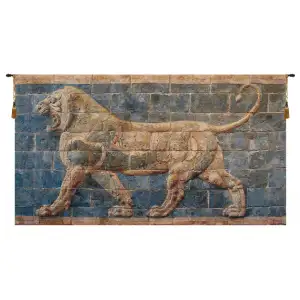 Medieval Lion II Darius Decorative Tapestry Wall Hanging 32 x 56 in Jacquard Woven Persian Lion Wall Art