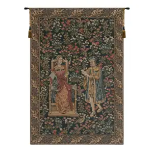 La Reine European Tapestry Wall Hanging 36 in. x 25 in. Jacquard Woven Medieval Queen Wall Art