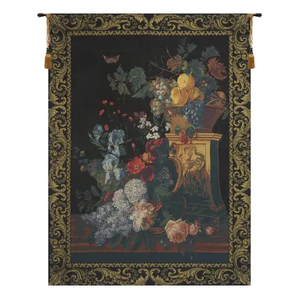 Bouquet on a Column European Tapestry Wall Hanging