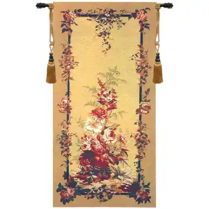 Portiere Romantique Cream Belgian Tapestry Wall Hanging 24x24