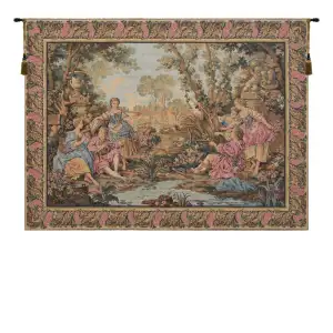 Francois Boucher Gallanteries Tapestry Wall Hanging 38 x 55 in - E - H 20" x W 28"